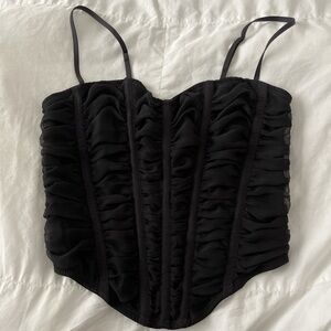 Urban Outfitters Black Ruched Tank Top